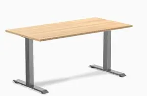 Desky Zero Laminate Office Desk - Sublime Teak / 59 x 29.5 in / Space Gray
