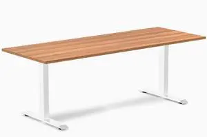 Desky Zero Laminate Office Desk - Prime Oak / 78.7 x 29.5 in / White