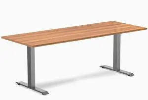 Desky Zero Laminate Office Desk - Prime Oak / 78.7 x 29.5 in / Space Gray