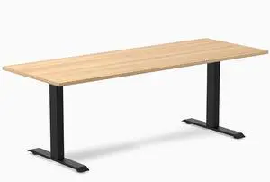 Desky Zero Laminate Office Desk - Sublime Teak / 78.7 x 29.5 in / Matte Black