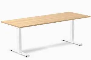 Desky Zero Laminate Office Desk - Sublime Teak / 78.7 x 29.5 in / White