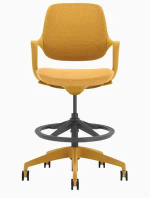 Desky Evoque Low Back Office Chair - Mustard Yellow / Drafting Kit
