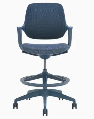 Desky Evoque Low Back Office Chair - Blue / Drafting Kit