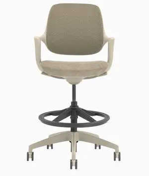 Desky Evoque Low Back Office Chair - Wheat / Drafting Kit