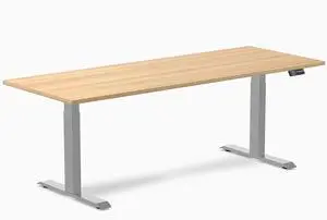 Desky Dual Laminate Sit Stand Desk - Sublime Teak / 78.7 x 29.5 in / Grey Desky Dual Laminate Sit Stand Desk - Sublime Teak / 78.7 x 29.5 in / Grey