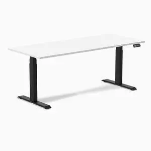 Desky Dual Laminate Sit Stand Desk - White / 70.9 x 29.5 in / Matte Black Desky Dual Laminate Sit Stand Desk - White / 70.9 x 29.5 in / Matte Black