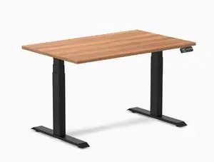 Desky Dual Laminate Sit Stand Desk - Prime Oak / 47.2 x 29.5 in / Matte Black Desky Dual Laminate Sit Stand Desk - Prime Oak / 47.2 x 29.5 in / Matte Black