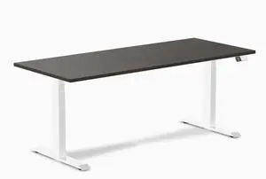 Desky Dual Laminate Sit Stand Desk - Burnished Wood / 70.9 x 29.5 in / White Desky Dual Laminate Sit Stand Desk - Burnished Wood / 70.9 x 29.5 in / White