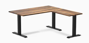 Desky Zero Hardwood L-Shape Office Desk - Pheasantwood / 60 x 30 x 62 x 20 in / Matte Black Desky Zero Hardwood L-Shape Office Desk - Pheasantwood / 60 x 30 x 62 x 20 in / Matte Black