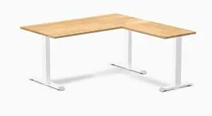 Desky Zero Hardwood L-Shape Office Desk - White Oak / 60 x 30 x 62 x 20 in / White Desky Zero Hardwood L-Shape Office Desk - White Oak / 60 x 30 x 62 x 20 in / White