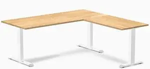 Desky Zero Hardwood L-Shape Office Desk - White Oak / 72 x 30 x 70 x 24 in / White Desky Zero Hardwood L-Shape Office Desk - White Oak / 72 x 30 x 70 x 24 in / White