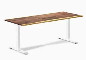 Desky Zero Hardwood Office Desk - Saman / 72 x 30 in / White Desky Zero Hardwood Office Desk - Saman / 72 x 30 in / White