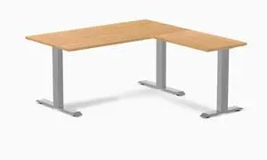Desky Zero Hardwood L-Shape Office Desk - Maple / 60 x 30 x 62 x 20 in / Gray Desky Zero Hardwood L-Shape Office Desk - Maple / 60 x 30 x 62 x 20 in / Gray
