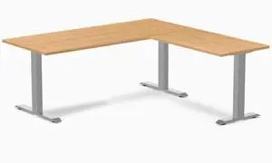 Desky Zero Hardwood L-Shape Office Desk - Maple / 72 x 30 x 70 x 24 in / Gray Desky Zero Hardwood L-Shape Office Desk - Maple / 72 x 30 x 70 x 24 in / Gray
