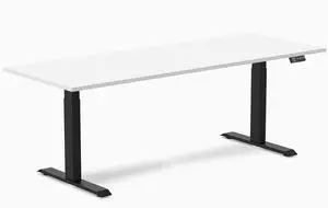 Desky Dual Laminate Sit Stand Desk - White / 78.7 x 29.5 in / Matte Black Desky Dual Laminate Sit Stand Desk - White / 78.7 x 29.5 in / Matte Black