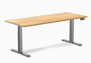Desky Dual Hardwood Sit Stand Desk - White Oak / 72 x 30 in / Space Gray Desky Dual Hardwood Sit Stand Desk - White Oak / 72 x 30 in / Space Gray