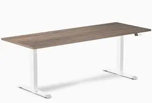 Desky Dual Laminate Sit Stand Desk - Natural Walnut / 78.7 x 29.5 in / White Desky Dual Laminate Sit Stand Desk - Natural Walnut / 78.7 x 29.5 in / White