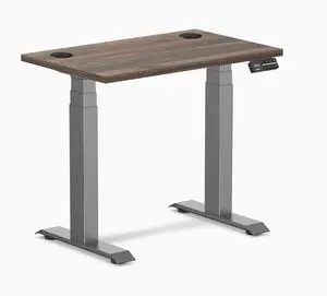 Desky Dual Mini Sit Stand Desk - Jarrah Legno / 32 x 20 in with Grommets / Space Gray Desky Dual Mini Sit Stand Desk - Jarrah Legno / 32 x 20 in with Grommets / Space Gray