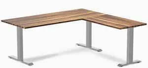 Desky Zero Hardwood L-Shape Office Desk - Pheasantwood / 72 x 30 x 70 x 24 in / Gray Desky Zero Hardwood L-Shape Office Desk - Pheasantwood / 72 x 30 x 70 x 24 in / Gray