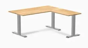 Desky Zero Hardwood L-Shape Office Desk - White Oak / 60 x 30 x 62 x 20 in / Gray Desky Zero Hardwood L-Shape Office Desk - White Oak / 60 x 30 x 62 x 20 in / Gray