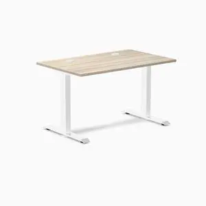 Desky Zero Laminate Office Desk - Classic Oak / 47.2 x 29.5 in with Grommets / White Desky Zero Laminate Office Desk - Classic Oak / 47.2 x 29.5 in with Grommets / White