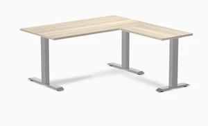 Desky Zero Laminate L-Shape Office Desk - Classic Oak / 59 x 29.5 x 61 x 19.7 in / Gray Desky Zero Laminate L-Shape Office Desk - Classic Oak / 59 x 29.5 x 61 x 19.7 in / Gray