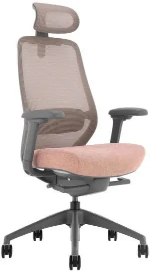Desky Coilflex Ergonomic Office Chair - Peach/Gray / Headrest Desky Coilflex Ergonomic Office Chair - Peach/Gray / Headrest