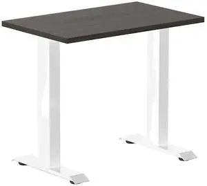 Desky Zero Mini Office Desk - Burnished Wood / 32 x 20 in / White Desky Zero Mini Office Desk - Burnished Wood / 32 x 20 in / White