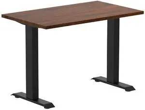 Desky Zero Mini Rubberwood Office Desk - Red Walnut / 40 x 24 in / Matte Black Desky Zero Mini Rubberwood Office Desk - Red Walnut / 40 x 24 in / Matte Black