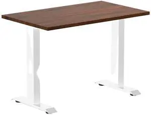 Desky Zero Mini Rubberwood Office Desk - Dark Walnut / 40 x 24 in / White Desky Zero Mini Rubberwood Office Desk - Dark Walnut / 40 x 24 in / White