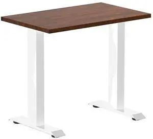 Desky Zero Mini Rubberwood Office Desk - Red Walnut / 32 x 20 in / White Desky Zero Mini Rubberwood Office Desk - Red Walnut / 32 x 20 in / White