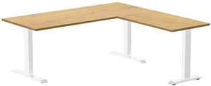 Desky Zero Rubberwood L-Shape Office Desk - Light Oak / 72 x 30 x 70 x 24 in / White Desky Zero Rubberwood L-Shape Office Desk - Light Oak / 72 x 30 x 70 x 24 in / White