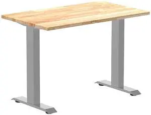 Desky Zero Mini Rubberwood Office Desk - Natural / 40 x 24 in / Grey Desky Zero Mini Rubberwood Office Desk - Natural / 40 x 24 in / Grey