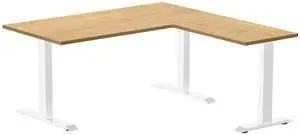 Desky Zero Rubberwood L-Shape Office Desk - Light Oak / 60 x 30 x 62 x 20 in / White Desky Zero Rubberwood L-Shape Office Desk - Light Oak / 60 x 30 x 62 x 20 in / White