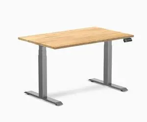 Desky Dual Hardwood Sit Stand Desk - White Oak / 48 x 30 in / Space Gray Desky Dual Hardwood Sit Stand Desk - White Oak / 48 x 30 in / Space Gray