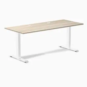 Desky Zero Laminate Office Desk - Classic Oak / 70.9 x 29.5 in with Grommets / White Desky Zero Laminate Office Desk - Classic Oak / 70.9 x 29.5 in with Grommets / White