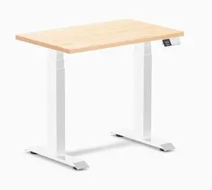 Desky Dual Mini Hardwood Sit Stand Desk - Maple / 32 x 20 in / White Desky Dual Mini Hardwood Sit Stand Desk - Maple / 32 x 20 in / White