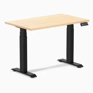 Desky Dual Mini Hardwood Sit Stand Desk - Maple / 40 x 24 in / Matte Black Desky Dual Mini Hardwood Sit Stand Desk - Maple / 40 x 24 in / Matte Black