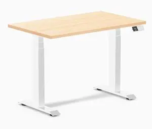 Desky Dual Mini Hardwood Sit Stand Desk - Maple / 40 x 24 in / White Desky Dual Mini Hardwood Sit Stand Desk - Maple / 40 x 24 in / White