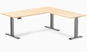 Desky Hardwood L-Shape Sit Stand Desk - Maple / 72 x 30 x 70 x 24 in / Space Gray Desky Hardwood L-Shape Sit Stand Desk - Maple / 72 x 30 x 70 x 24 in / Space Gray