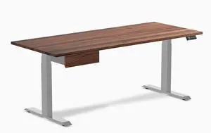Desky Dual Hardwood Standing Desk With Drawer - Walnut / 72 x 30 in / Gray Desky Dual Hardwood Standing Desk With Drawer - Walnut / 72 x 30 in / Gray