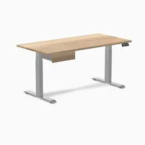 Desky Dual Hardwood Standing Desk With Drawer - White Ash / 60 x 30 in / Gray Desky Dual Hardwood Standing Desk With Drawer - White Ash / 60 x 30 in / Gray