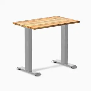 Desky Zero Mini Hardwood Office Desk - Teak / 32 x 20 in / Gray Desky Zero Mini Hardwood Office Desk - Teak / 32 x 20 in / Gray