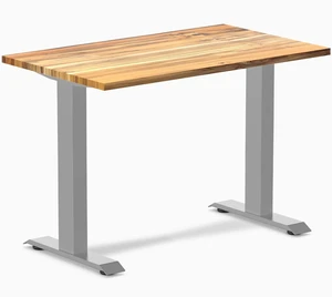 Desky Zero Mini Hardwood Office Desk - Teak / 40 x 24 in / Gray Desky Zero Mini Hardwood Office Desk - Teak / 40 x 24 in / Gray