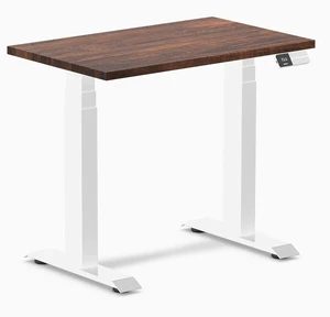 Desky Dual Mini Softwood Sit Stand Desk - American Rustic Pine / 32 x 20 in / White Desky Dual Mini Softwood Sit Stand Desk - American Rustic Pine / 32 x 20 in / White