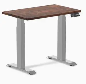 Desky Dual Mini Softwood Sit Stand Desk - American Rustic Pine / 32 x 20 in / Grey Desky Dual Mini Softwood Sit Stand Desk - American Rustic Pine / 32 x 20 in / Grey