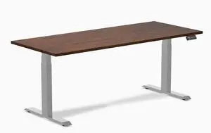 Desky Dual Rubberwood Sit Stand Desk - Red Walnut / 72 x 30 in / Grey Desky Dual Rubberwood Sit Stand Desk - Red Walnut / 72 x 30 in / Grey