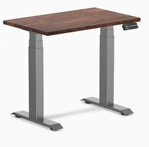 Desky Dual Mini Softwood Sit Stand Desk - American Rustic Pine / 32 x 20 in / Space Gray Desky Dual Mini Softwood Sit Stand Desk - American Rustic Pine / 32 x 20 in / Space Gray