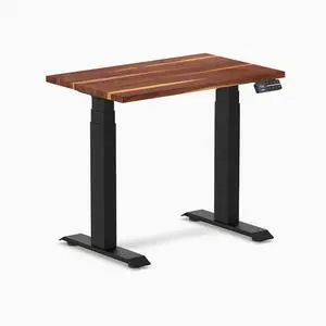 Desky Dual Mini Hardwood Sit Stand Desk - Pheasantwood / 32 x 20 in / Matte Black Desky Dual Mini Hardwood Sit Stand Desk - Pheasantwood / 32 x 20 in / Matte Black