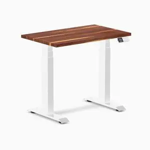 Desky Dual Mini Hardwood Sit Stand Desk - Pheasantwood / 32 x 20 in / White Desky Dual Mini Hardwood Sit Stand Desk - Pheasantwood / 32 x 20 in / White